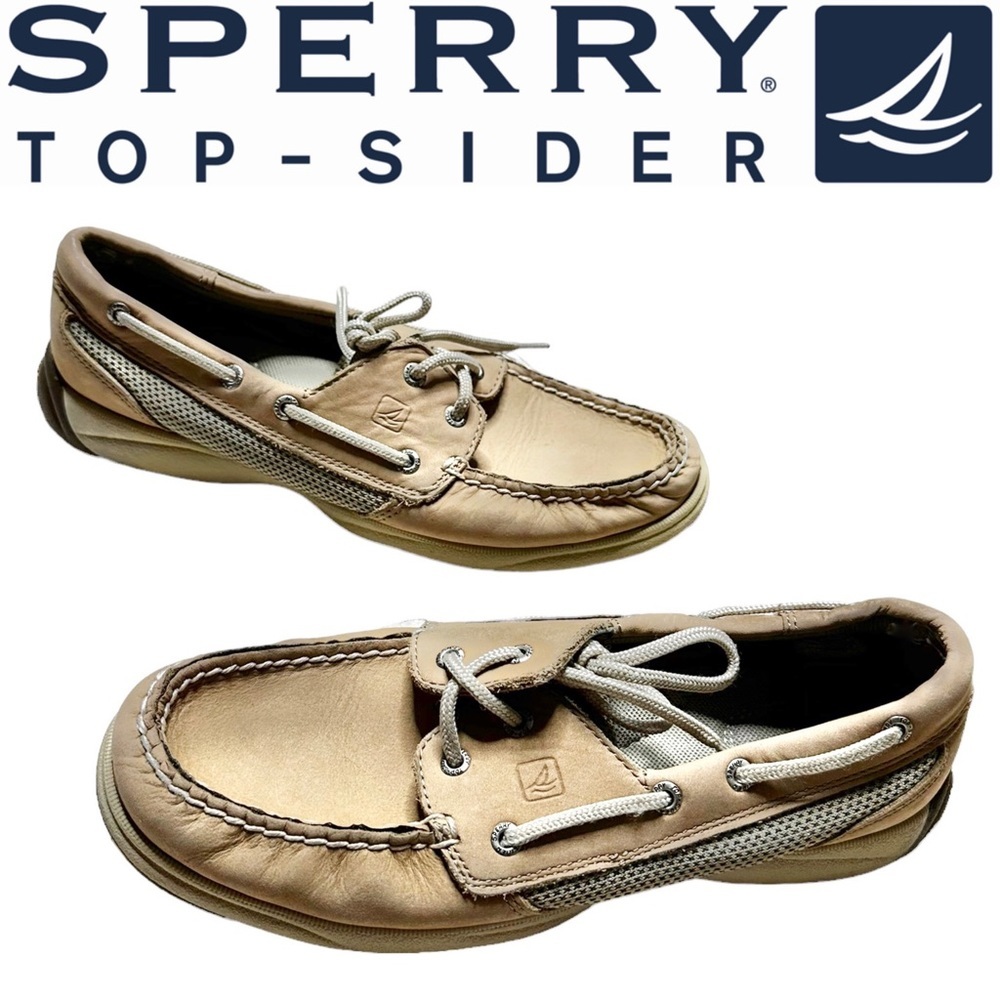 Sperry Top-Sider Tan Lace Loafer Boat Shoes Size 8